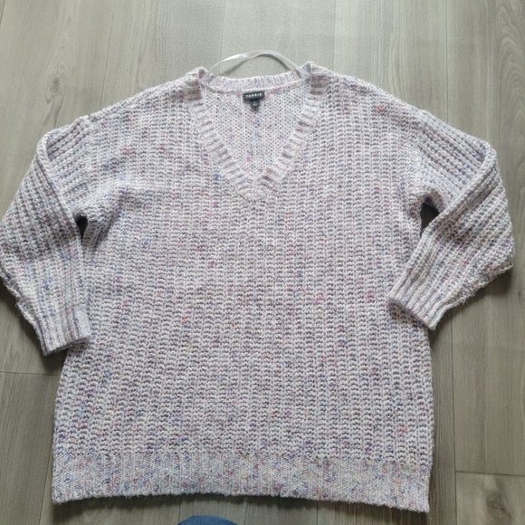 Torrid Womens Multicolor Speckled Knit V-Neck Sweater Size 1 - Picture 4 of 9